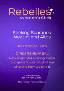 Open rehearsal: New Members Night flyer
